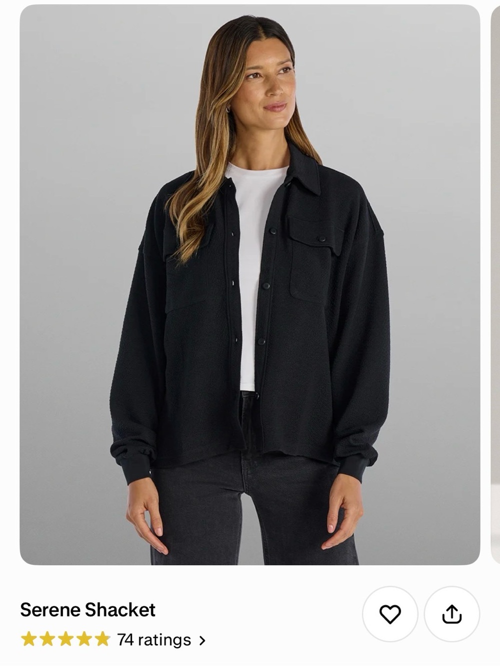 BYLT Basics Black Utility Shacket
